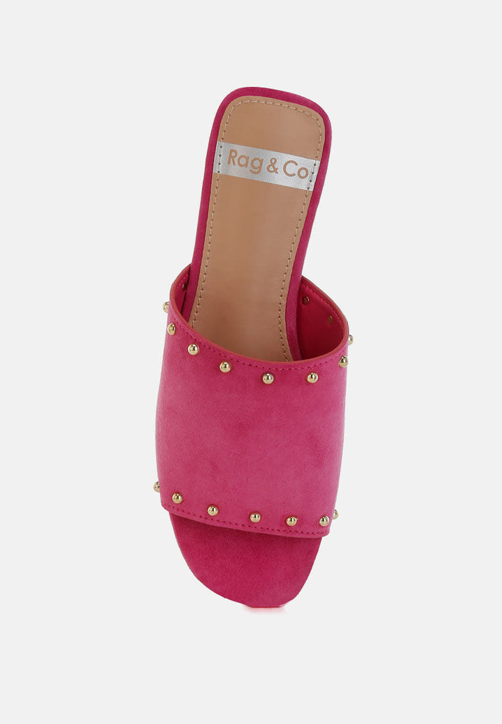 Odalia Soft Suede Leather Studded Flats-3