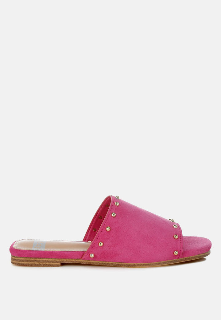 Odalia Soft Suede Leather Studded Flats-0
