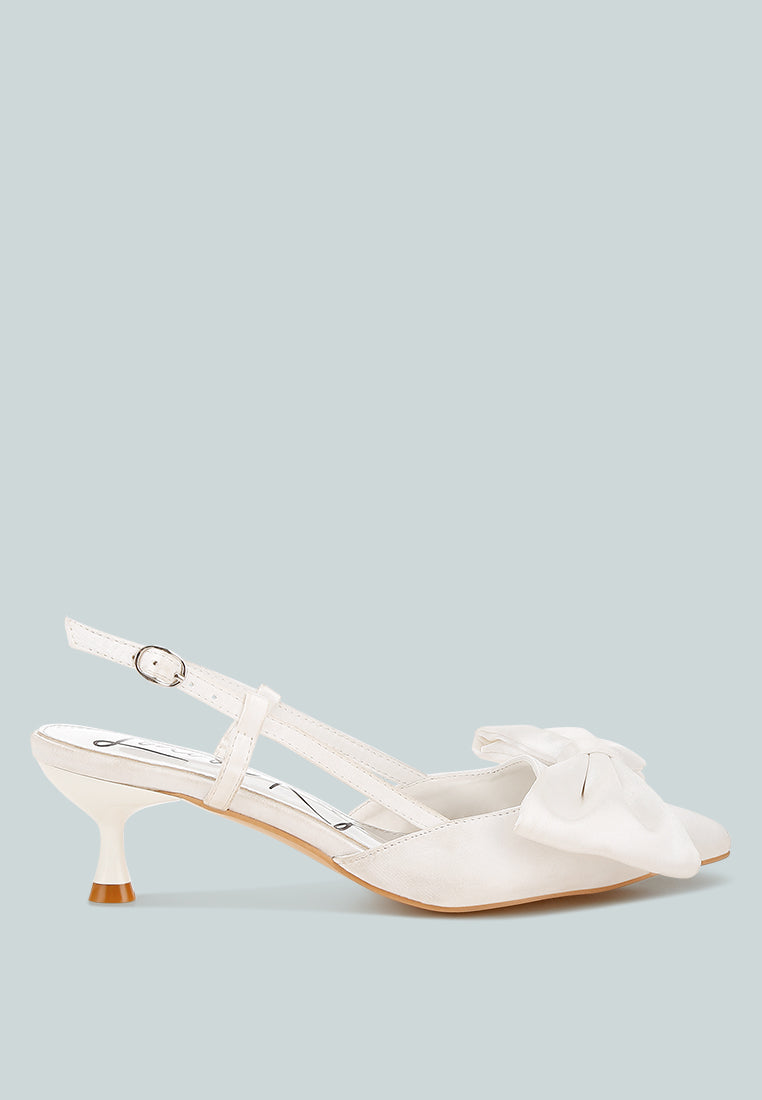 Okshak Satin Bow Slingback Sandals-0