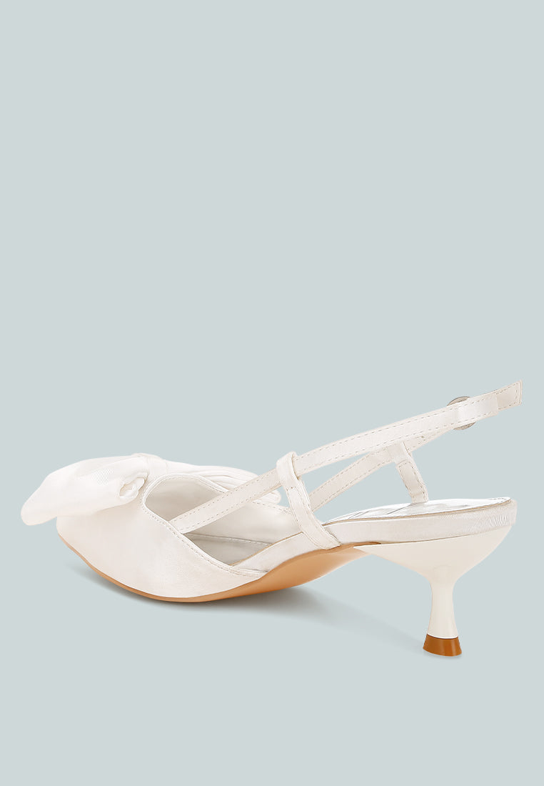 Okshak Satin Bow Slingback Sandals-2