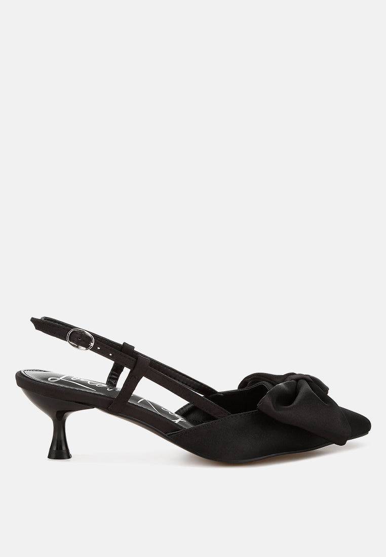 Okshak Satin Bow Slingback Sandals-6