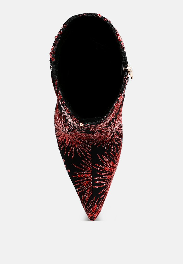 Oleander Sequin Embellished Stiletto Boots-3