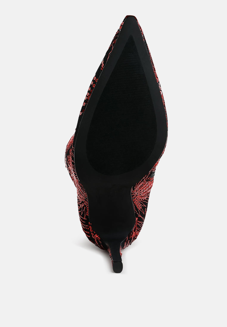 Oleander Sequin Embellished Stiletto Boots-4