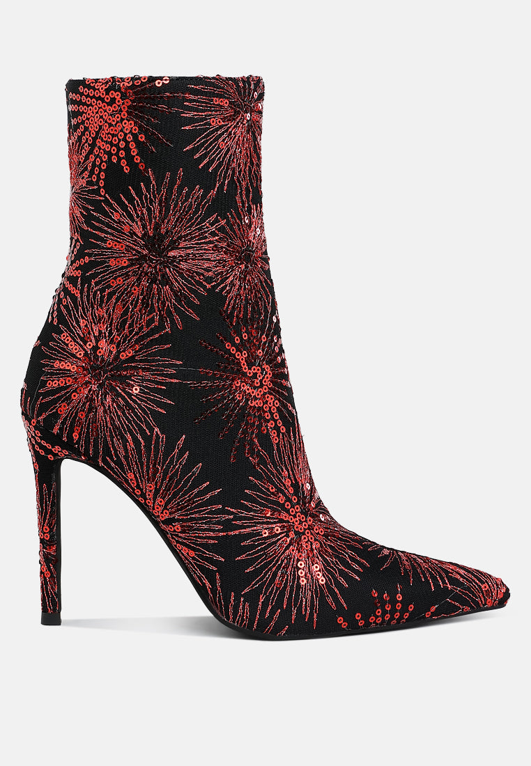 Oleander Sequin Embellished Stiletto Boots-0