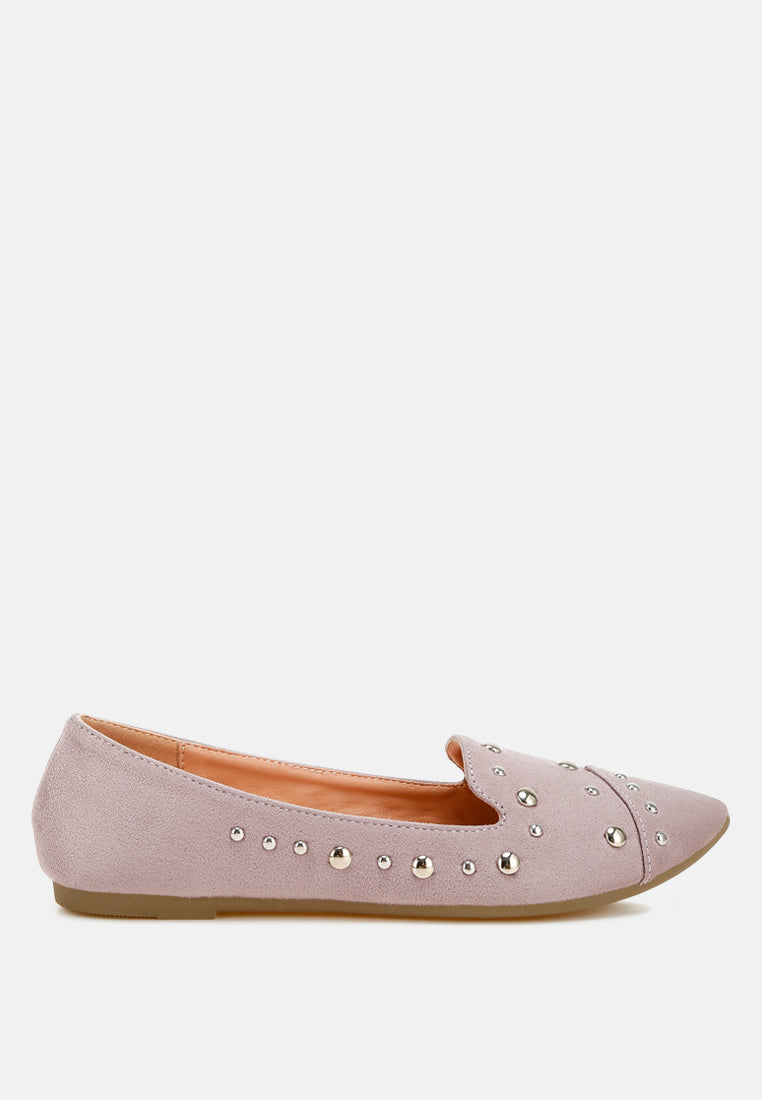 Olesia Stud Emebllished Ballet Flats-0