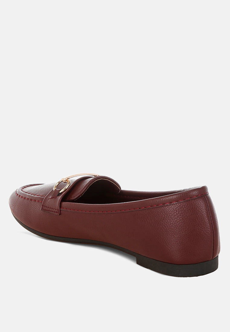 Oliot Horsebit Detail Flat Loafers-3