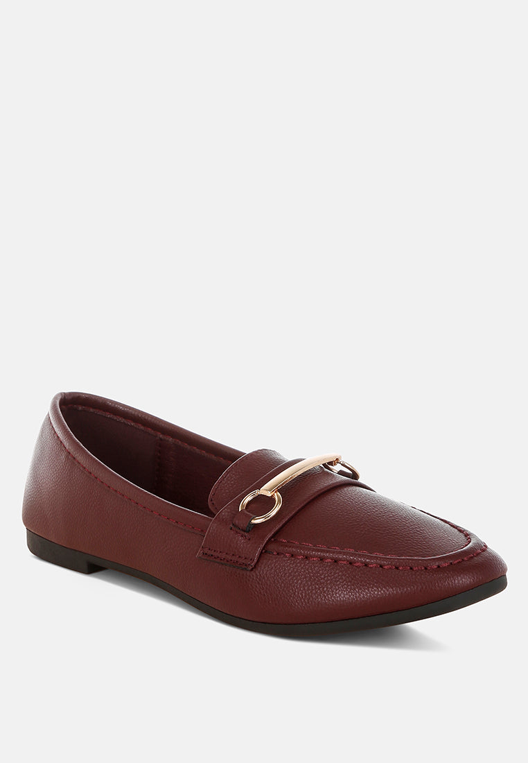 Oliot Horsebit Detail Flat Loafers-2