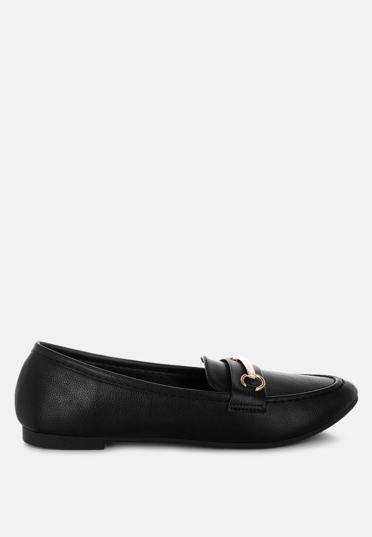 Oliot Horsebit Detail Flat Loafers-6