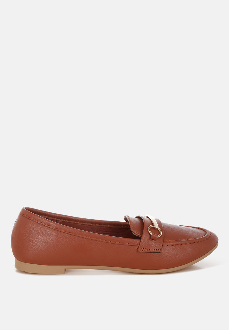 Oliot Horsebit Detail Flat Loafers-5