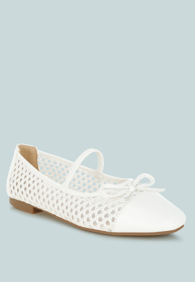 Omela Woven Bow Detail Ballerinas-1