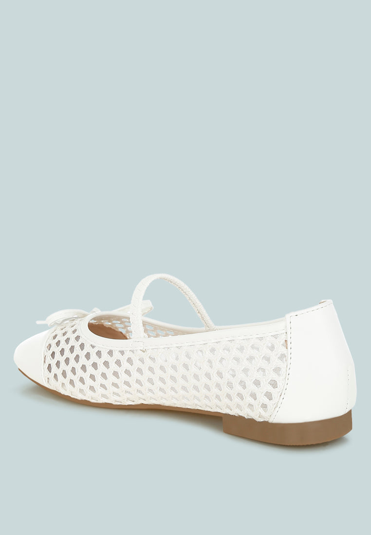 Omela Woven Bow Detail Ballerinas-2