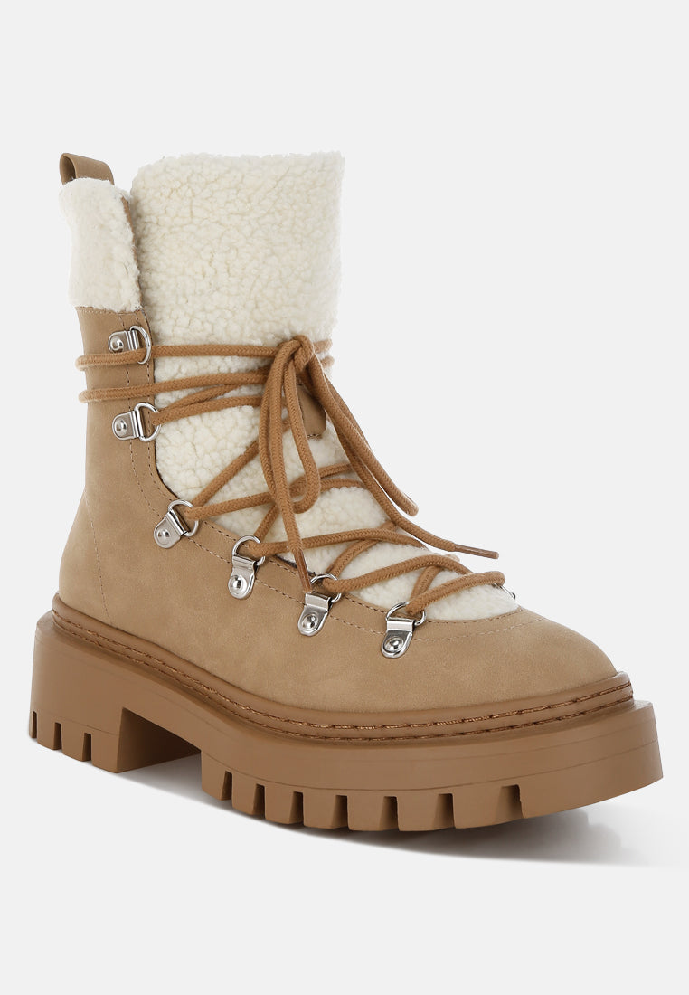Omul Fleece & Faux Leather Boots-1