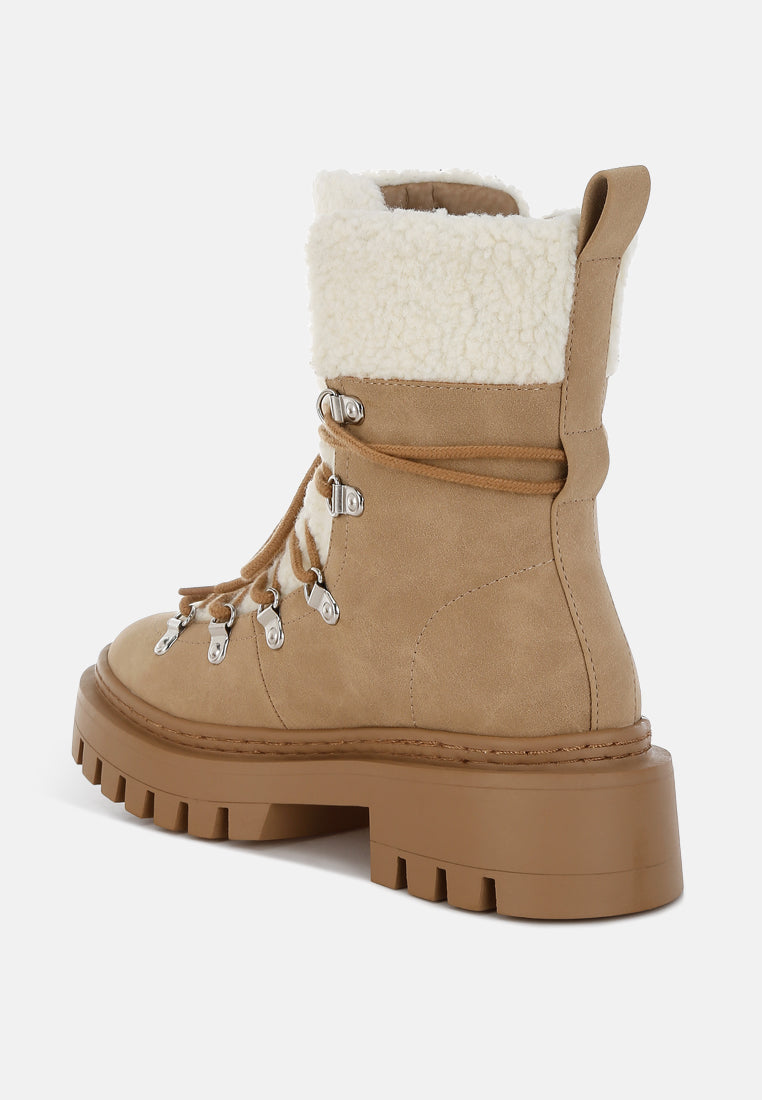 Omul Fleece & Faux Leather Boots-2