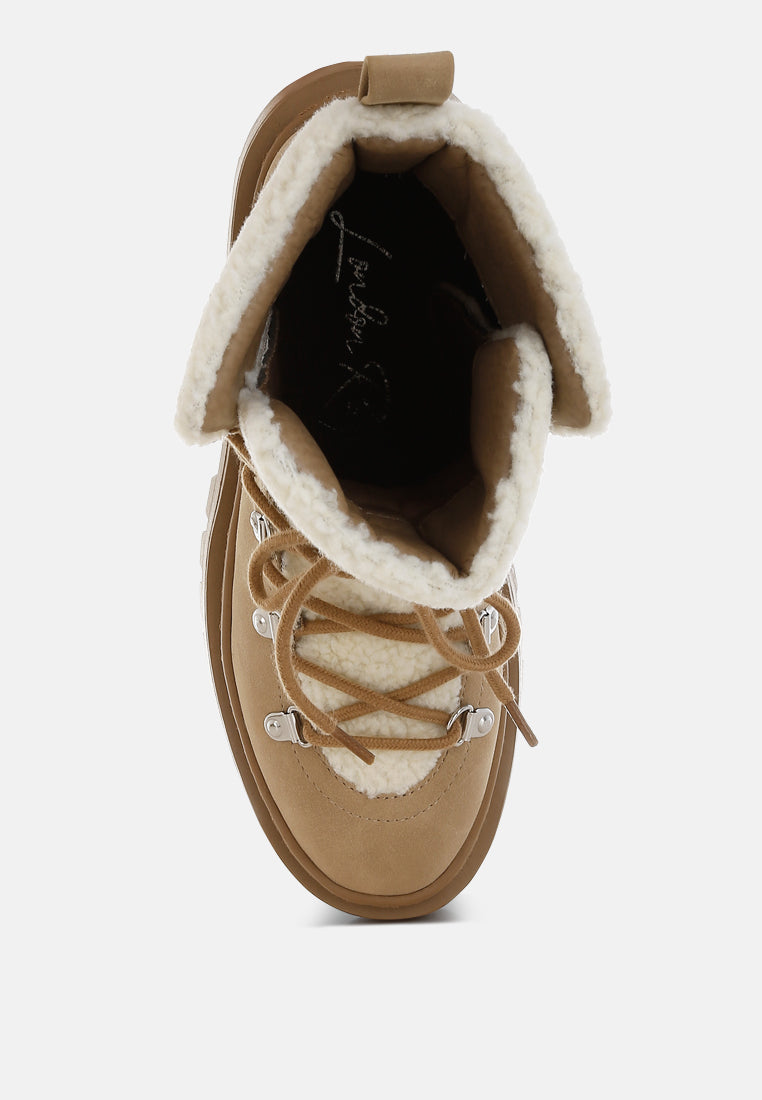 Omul Fleece & Faux Leather Boots-3