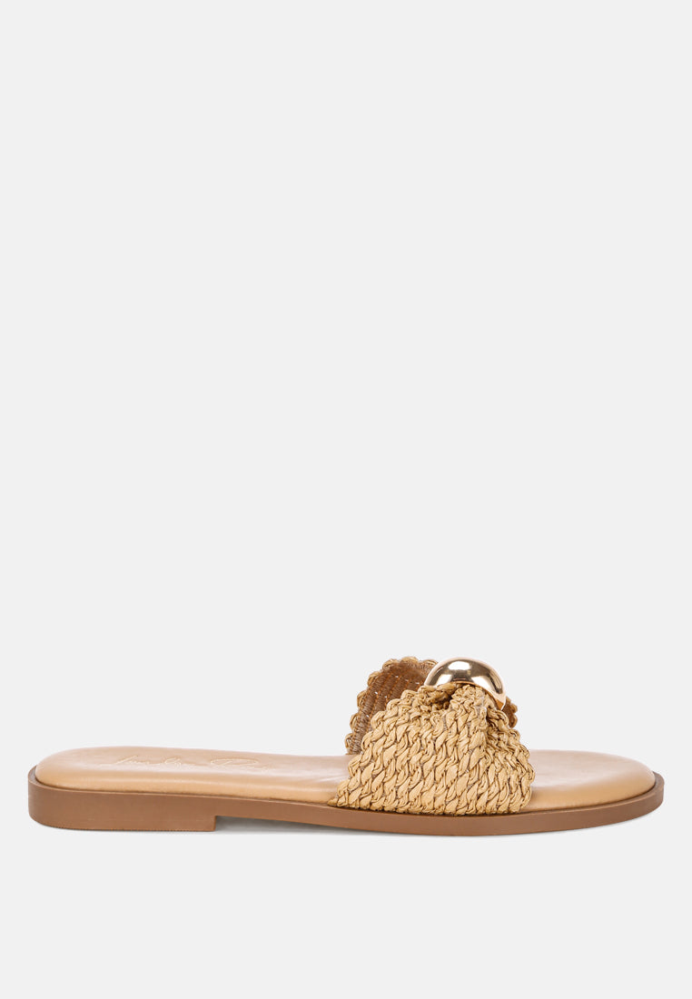 Onawa Woven Strap Slip On Flats-0