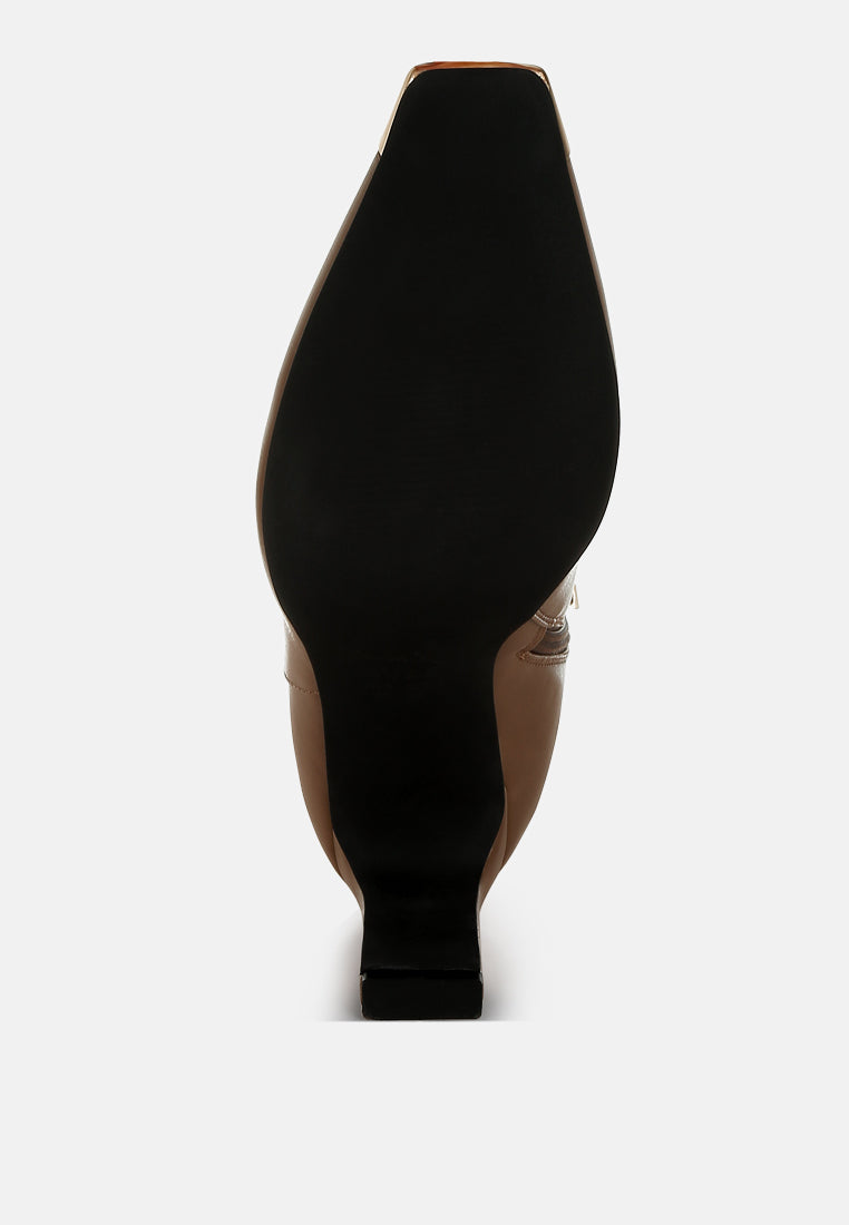 Orca Metallic Cap Toe Faux Leather Boots-4
