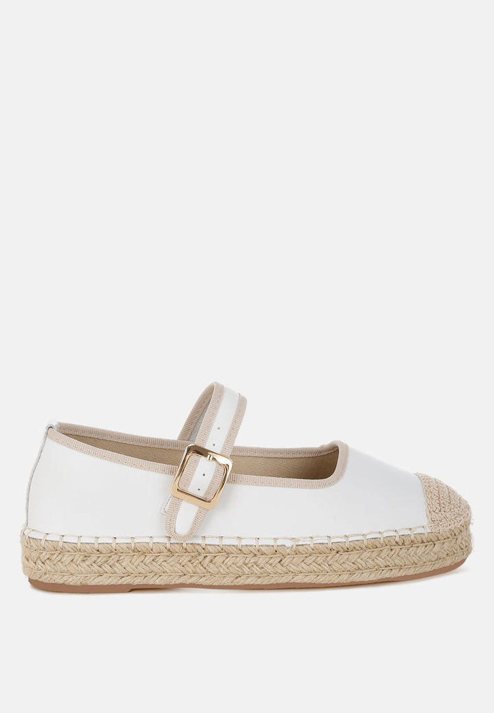 Ostac Genuine Leather Mary Jane Espradrilles-0