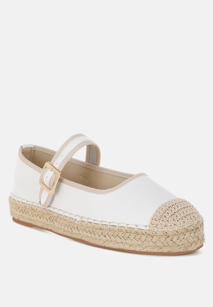 Ostac Genuine Leather Mary Jane Espradrilles-1