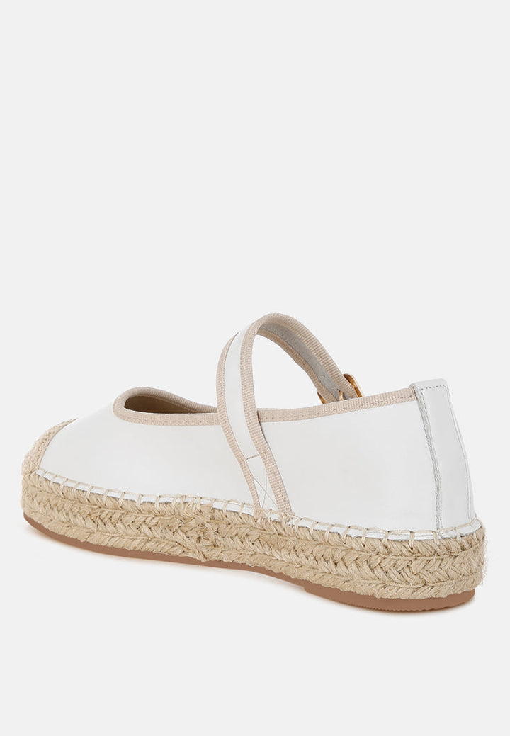 Ostac Genuine Leather Mary Jane Espradrilles-2