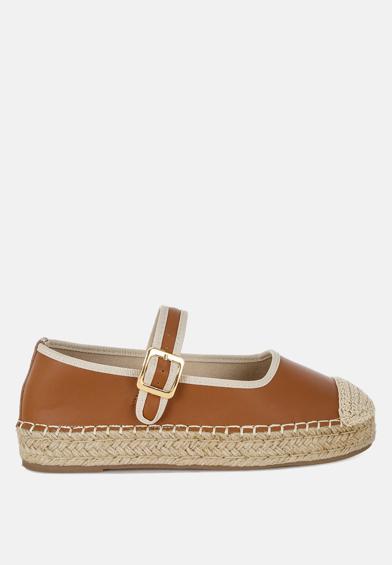 Ostac Genuine Leather Mary Jane Espradrilles-5