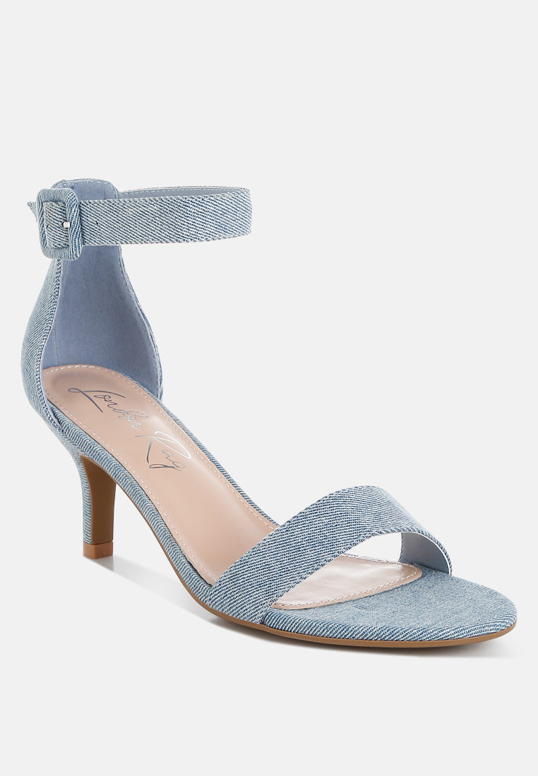 Ozula Denim Kitten Heel Sandals-1