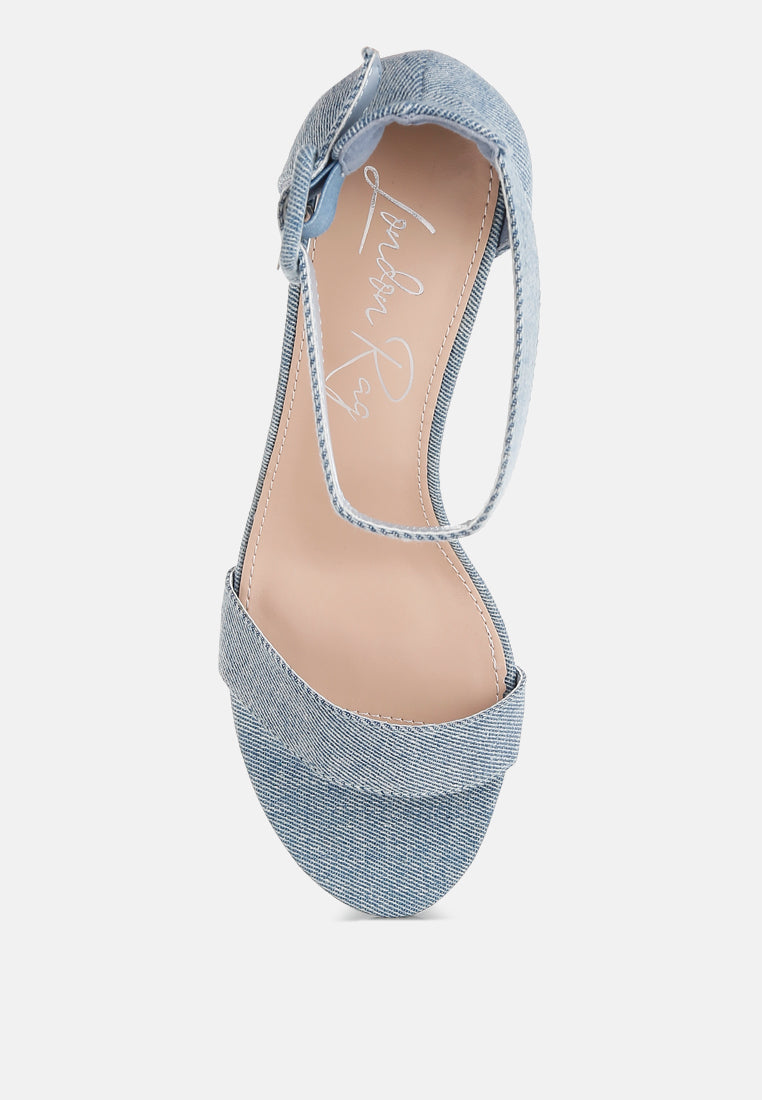 Ozula Denim Kitten Heel Sandals-3