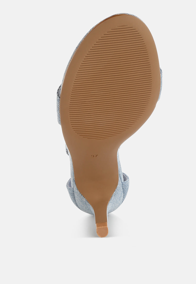 Ozula Denim Kitten Heel Sandals-4