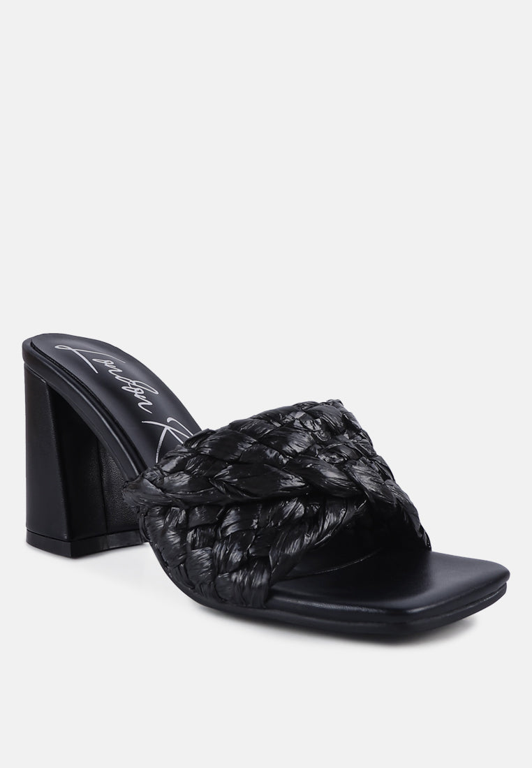 Pout Pro Braided Raffia Block Sandals-3