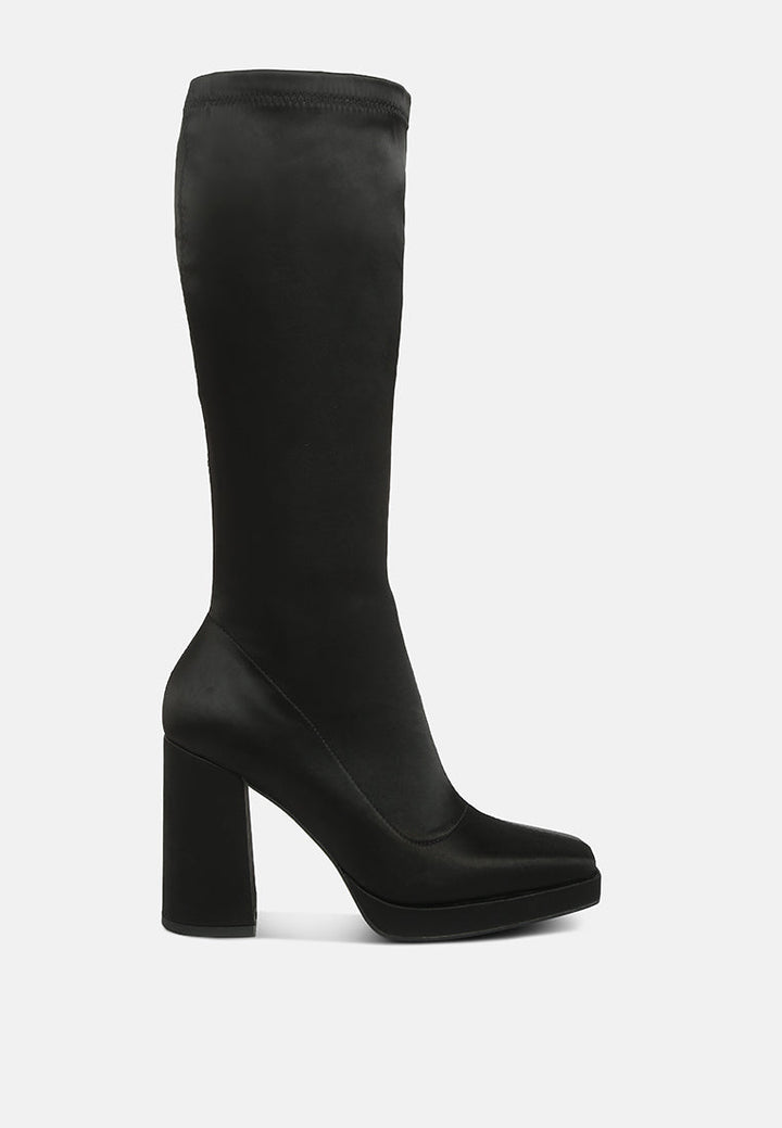 Presto Stretchable Satin Long Boot-6