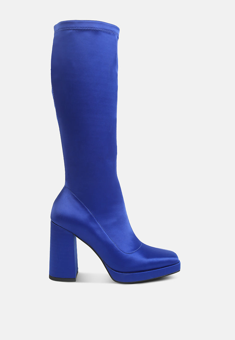 Presto Stretchable Satin Long Boot-5