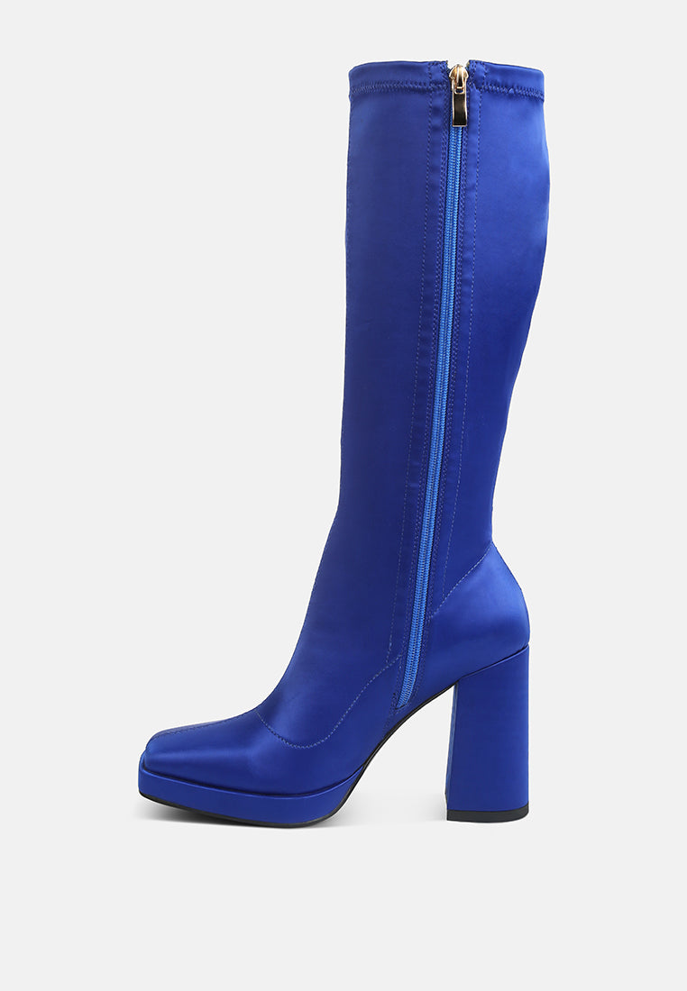 Presto Stretchable Satin Long Boot-4