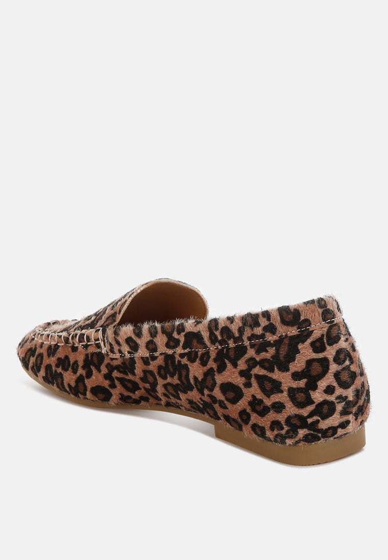 Paboa Leopard Print Flat Loafers-2