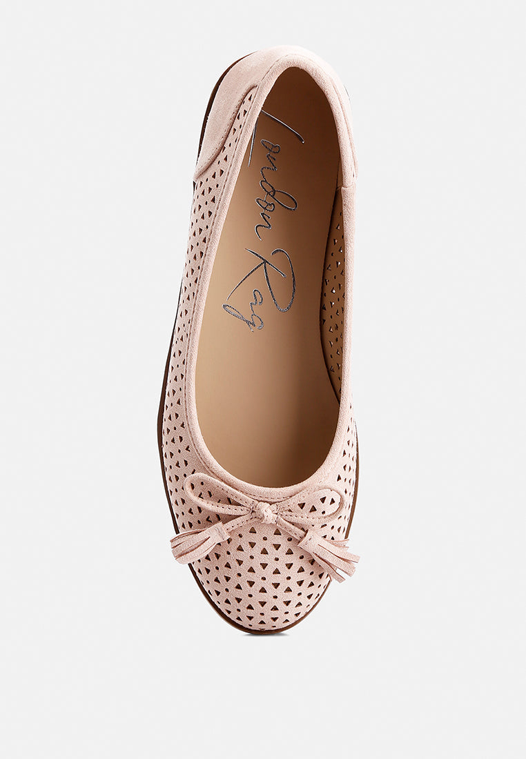 Pacer Perforated Leather Ballerinas-3