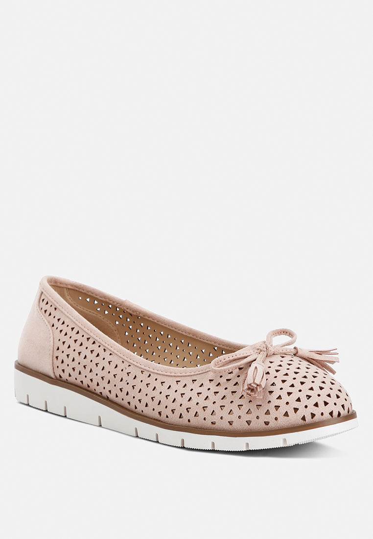 Pacer Perforated Leather Ballerinas-1