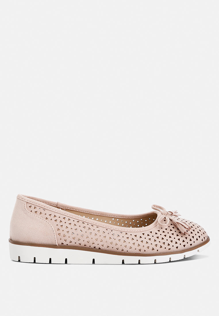 Pacer Perforated Leather Ballerinas-0
