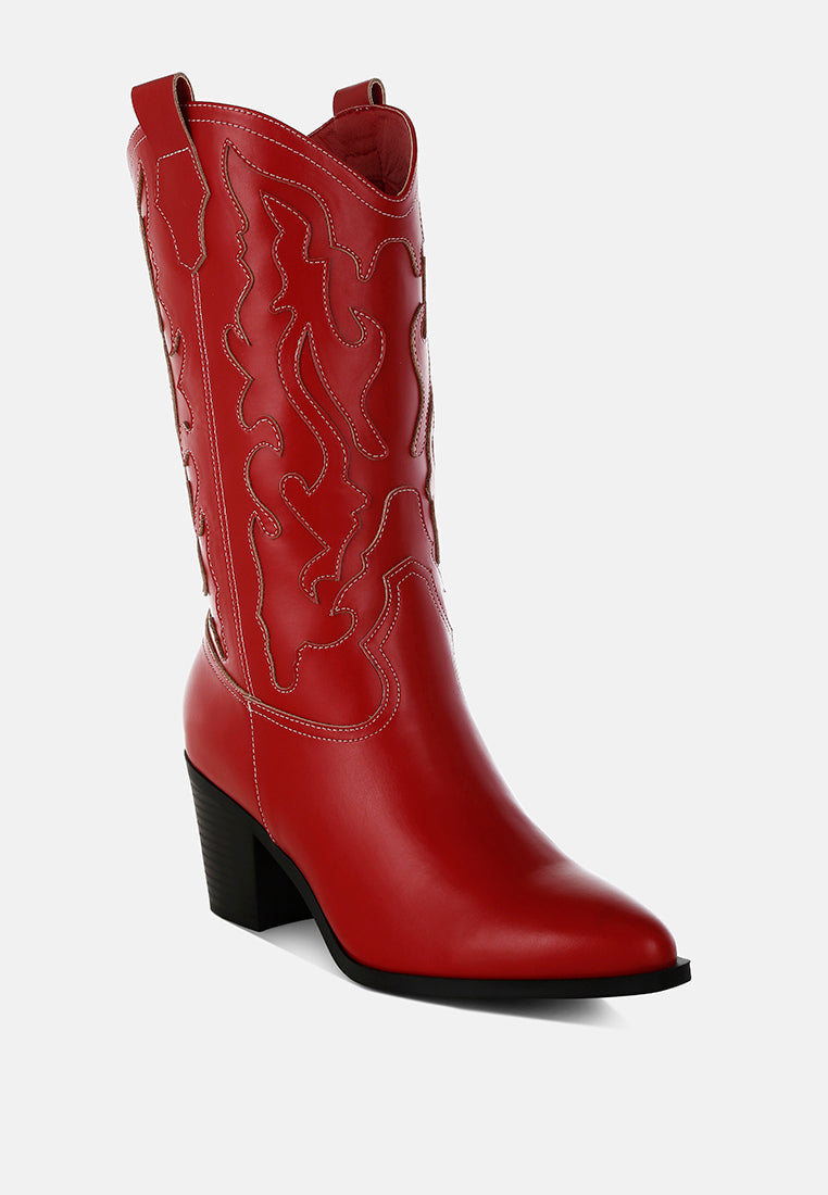 Pakito Patchwork Detail Cowboy Boots-1