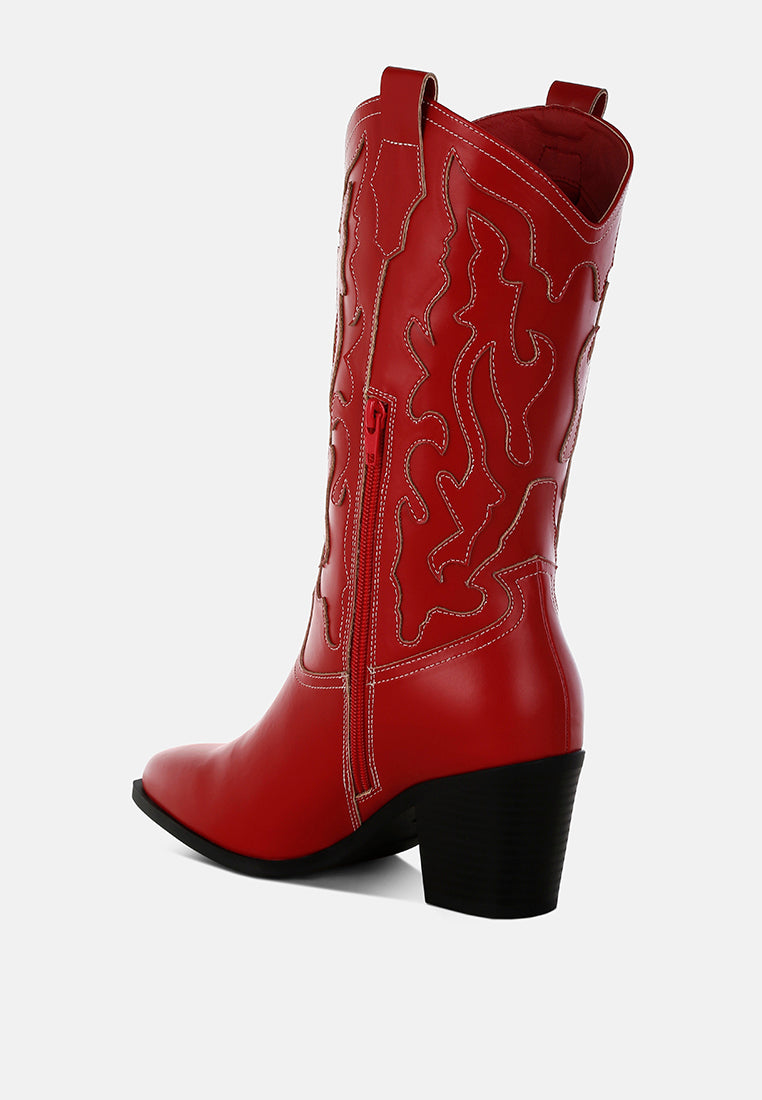 Pakito Patchwork Detail Cowboy Boots-2