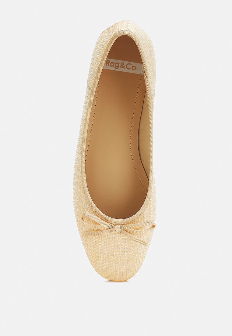Paper Rings Raffia Ballet Flats-3