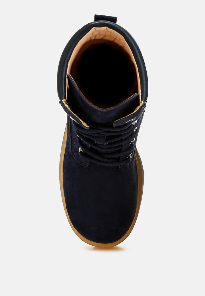 Parula High Ankle Genuine Suede Boots-3