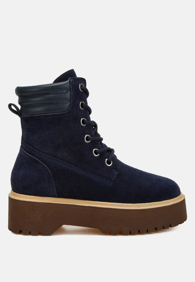 Parula High Ankle Genuine Suede Boots-0
