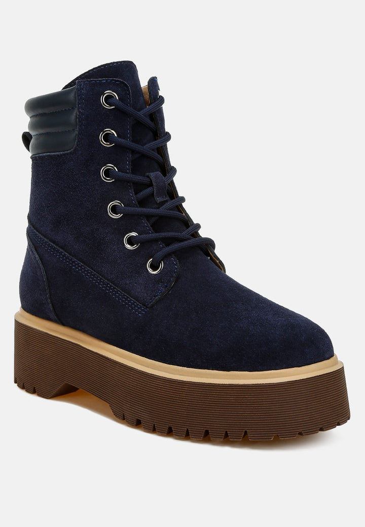 Parula High Ankle Genuine Suede Boots-1