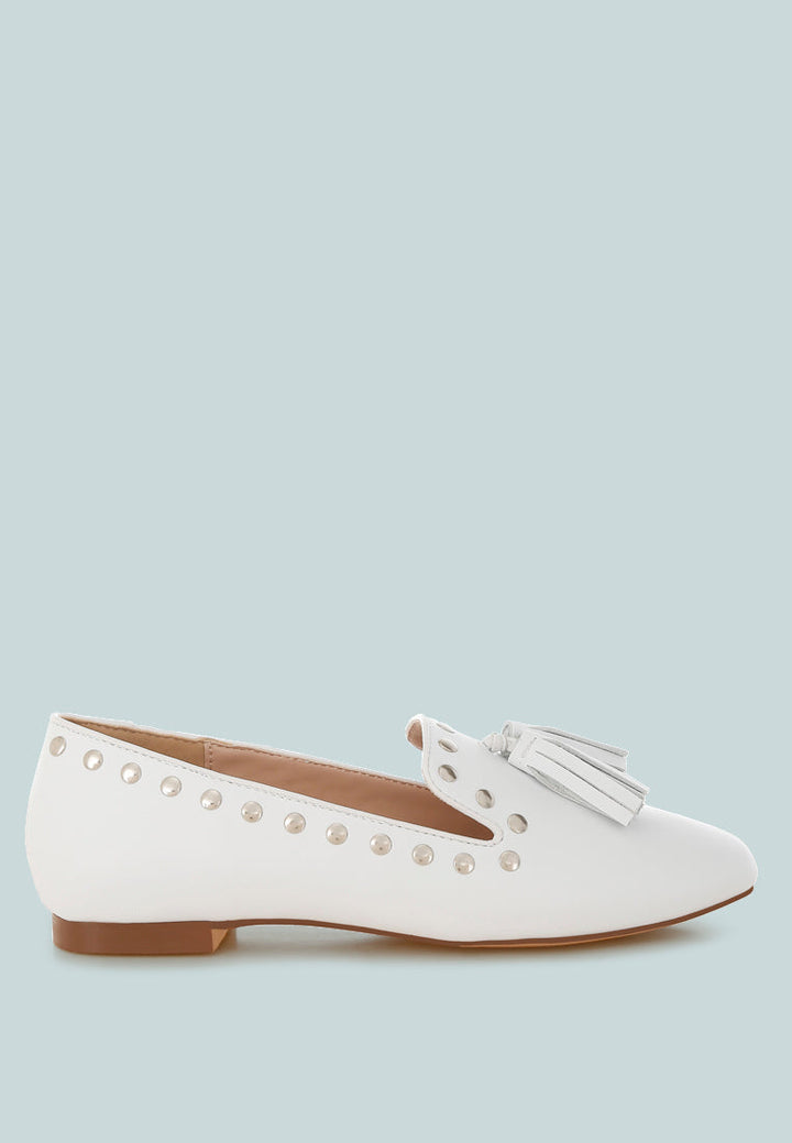 Philoha Studs &amp; Tassels Detail Flat Loafers-0