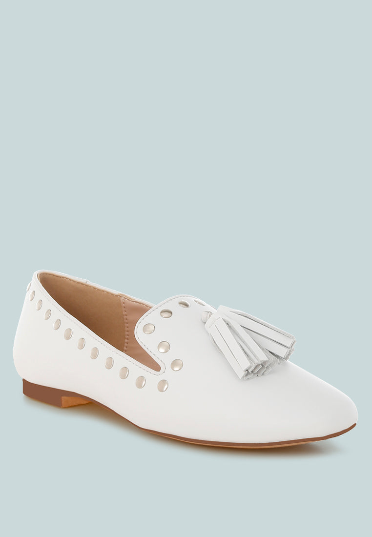 Philoha Studs &amp; Tassels Detail Flat Loafers-2