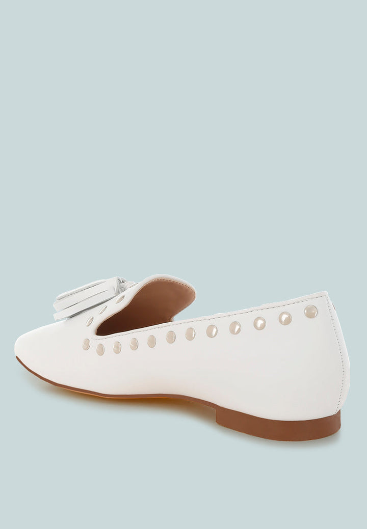 Philoha Studs &amp; Tassels Detail Flat Loafers-3