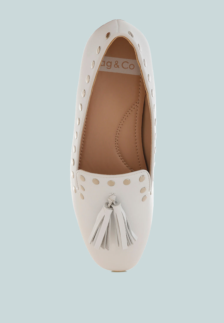Philoha Studs &amp; Tassels Detail Flat Loafers-4