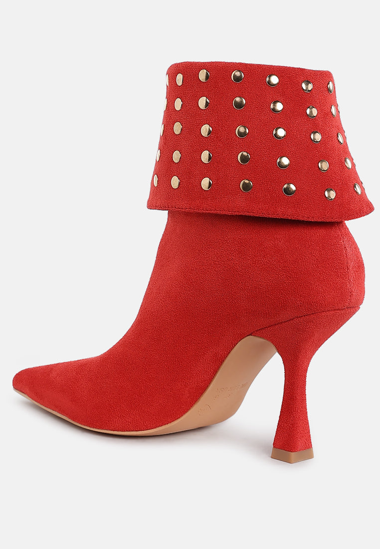Piccini Stud Embellished Foldover Boots-2