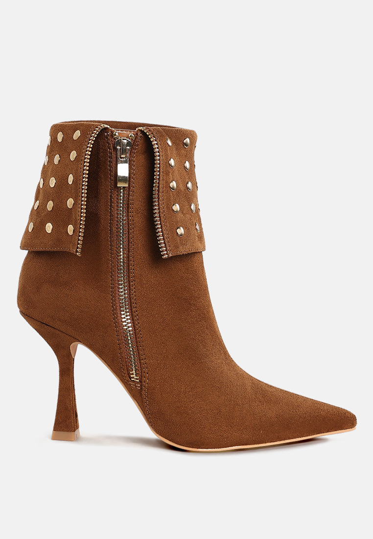 Piccini Stud Embellished Foldover Boots-5