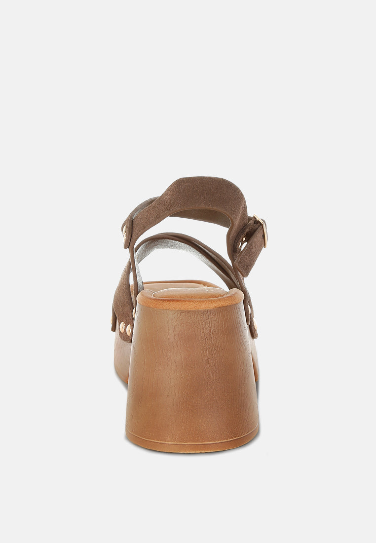 Pikansa Studded Real Suede Clog Sandals-4