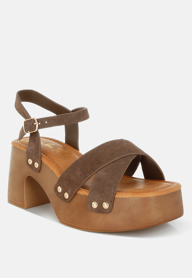 Pikansa Studded Real Suede Clog Sandals-1