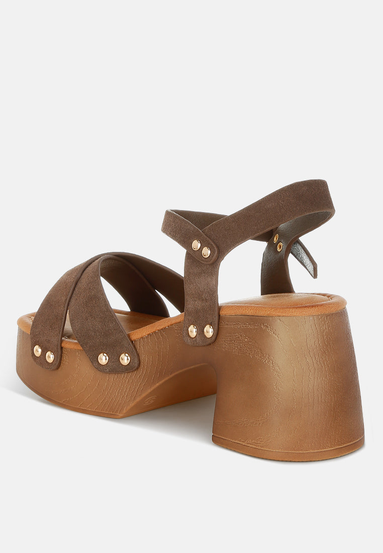 Pikansa Studded Real Suede Clog Sandals-2